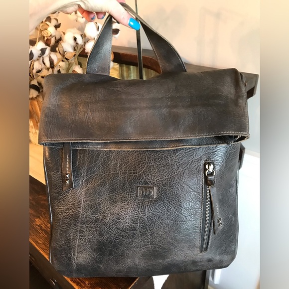 Bed Stu Howie Leather Backpack Black Grey Rustic Rustic Retail $365 - Picture 5 of 14